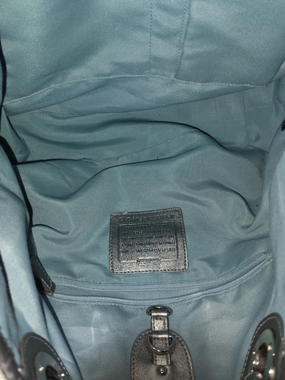 Limitd EditionCoach Canvas Tote in White with Blue Wave and Tan Starfish Accents - Picture 7 of 9